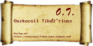 Oszkocsil Tibériusz névjegykártya